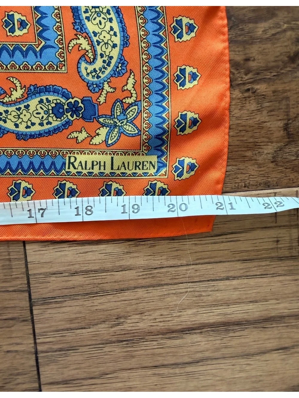 Ralph Lauren Orange Paisley Silk Scarf